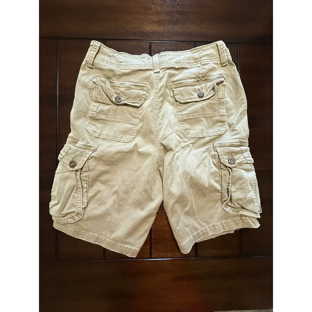 🔥American Eagle Cargo Shorts Mens 30 Khaki Beige Classic Y2K Extreme Flex